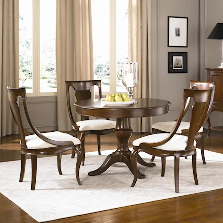 Round Pedestal Table with Sling Back Chairs